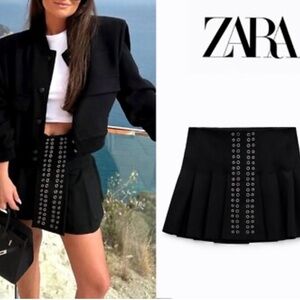 Zara pleated mini skirt
